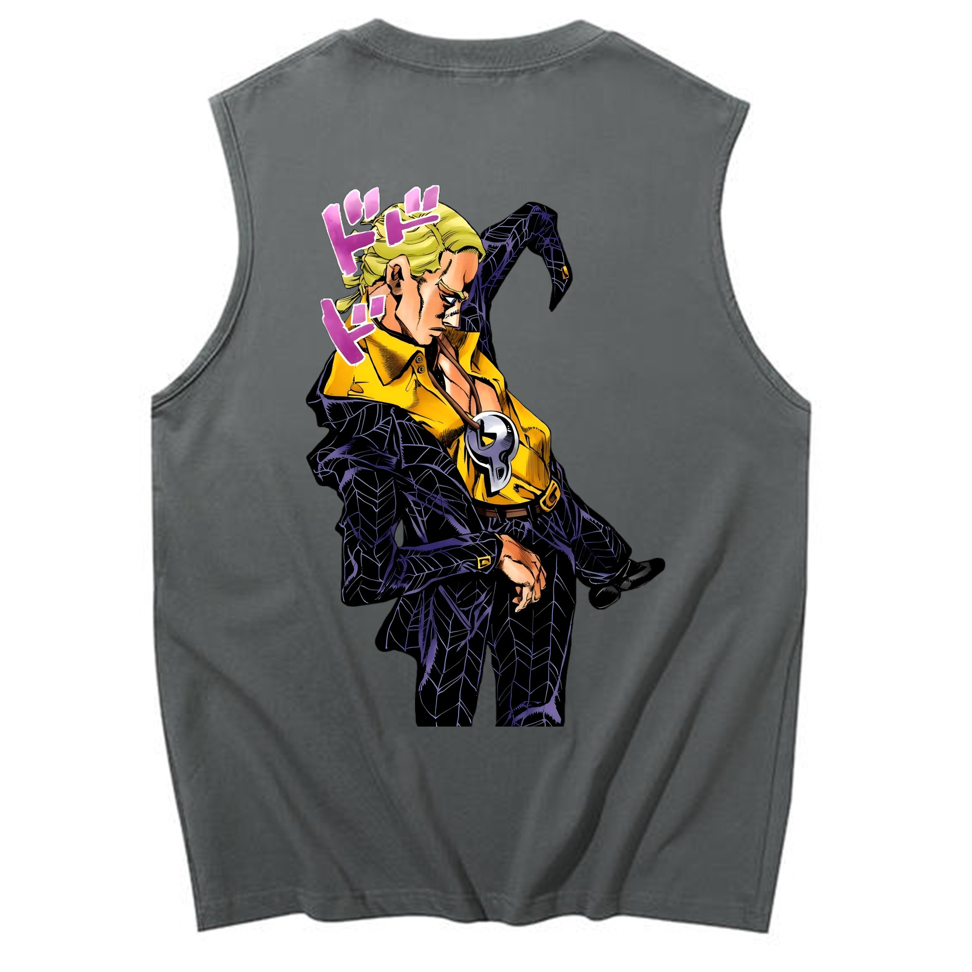 （画像用） ジョジョの奇妙な冒険 プロシュート JoJo's Bizarre Adventure Prosciutto コットン100％タンクトップ（背面プリント）